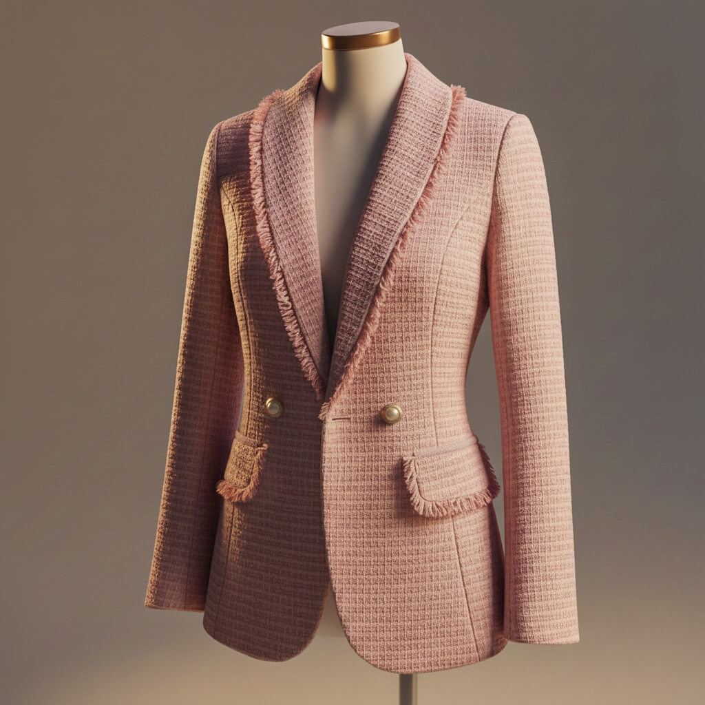 Avery Women’s Blazer – Wool Blend Boucle Couture