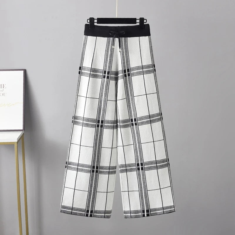Kingston Plaid Wide-Leg Trousers